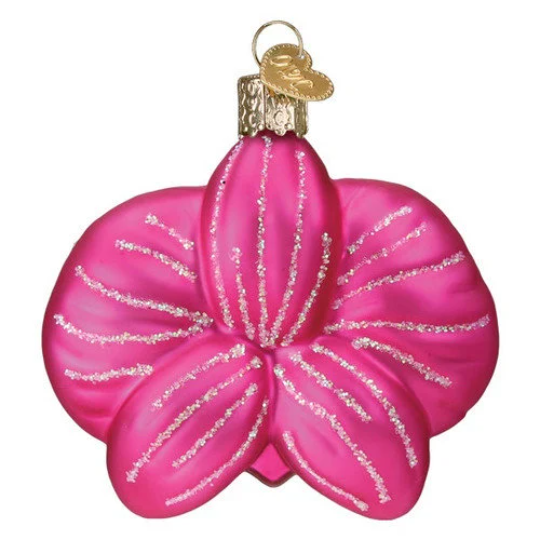 Pink Orchid Old World Christmas Ornament