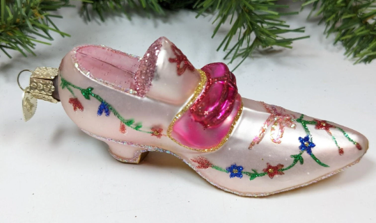 Pink Slipper Retired Old World Christmas Ornament