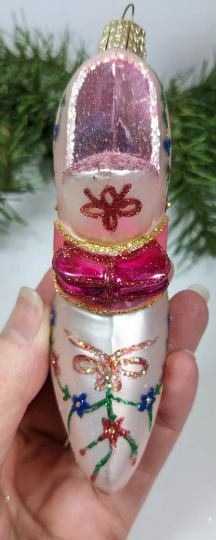 Pink Slipper Retired Old World Christmas Ornament