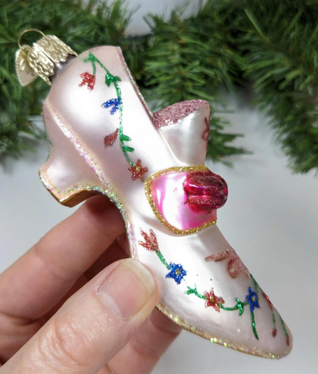 Pink Slipper Retired Old World Christmas Ornament