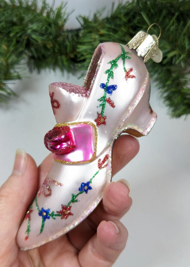 Pink Slipper Retired Old World Christmas Ornament