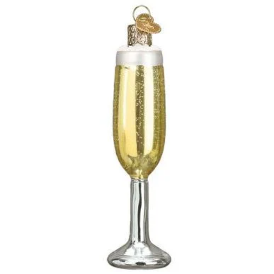 Champagne Flute Old World Christmas Glass Ornament
