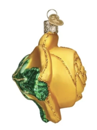 Yellow Rose Old World Christmas Ornament
