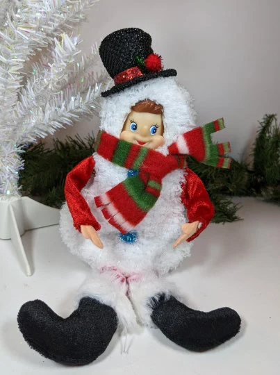 Elf Snowman Christmas Ornament