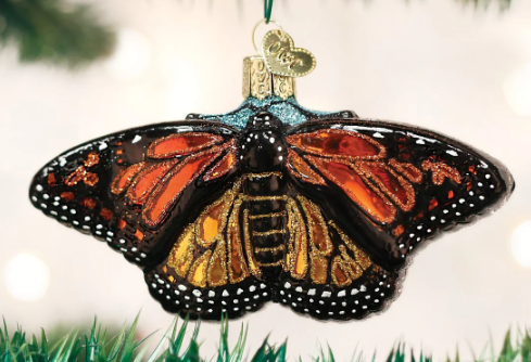 Monarch Butterfly Blown Glass Tree Ornament by Old World Christmas™
