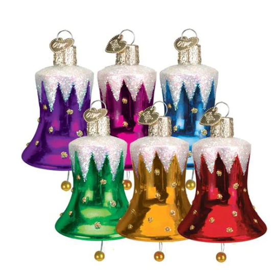 Snowcapped Bells Old World Christmas set of 3