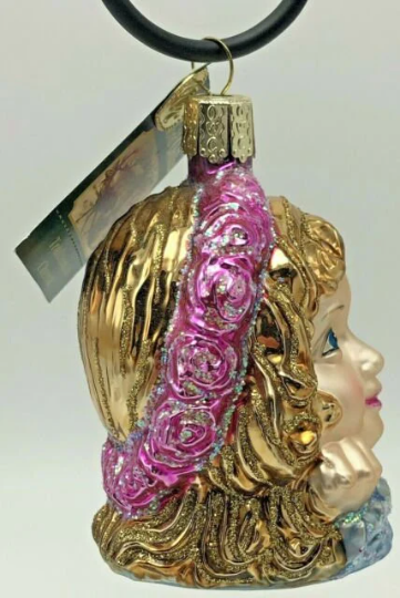 Angel Face Little Girl Blown Glass Tree Ornament by Old World Christmas - RETIRED
