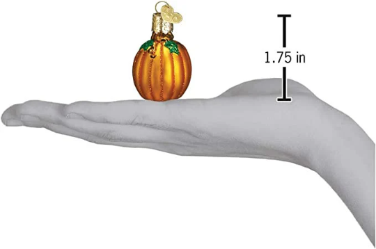 Mini Pumpkins Blown Glass Tree Ornaments by Old World Christmas - Set of 2 - Thanksgiving Decor