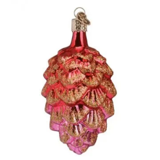 Glittered Pinecones Old World Christmas Ornament Set of 3 Ornaments
