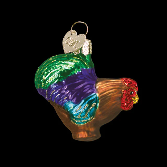 Miniature Roosters Old World Christmas Ornament