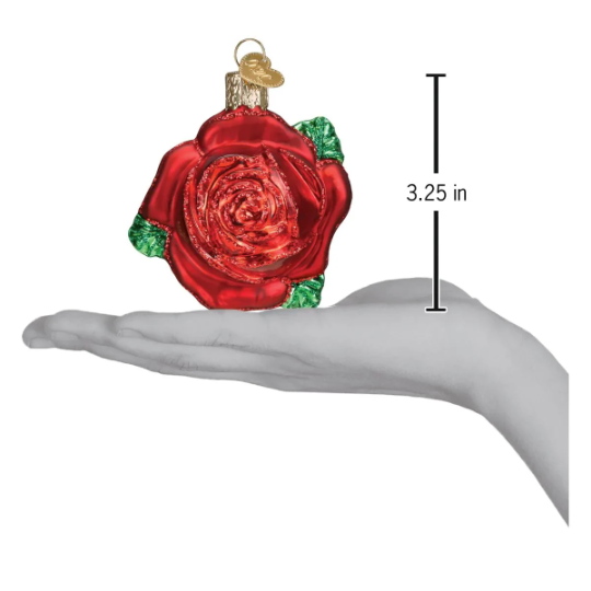 Red Rose Old World Christmas Ornament