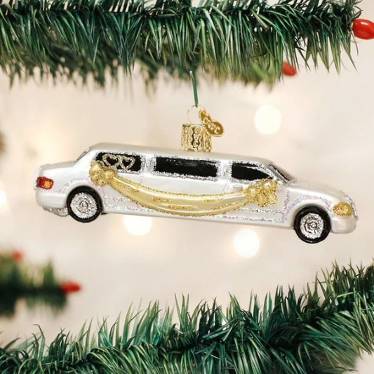Limousine Just Married - Blown Glass Tree Ornament by Old World Christmas - RETIRED