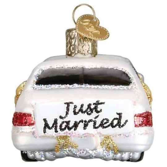 Limousine Just Married - Blown Glass Tree Ornament by Old World Christmas - RETIRED