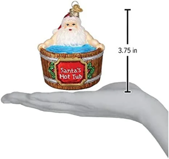 Santa in Hot Tub - Blown Glass Tree Ornament by Old World Christmas