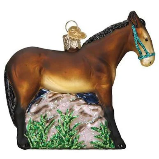 Mule Blown Glass Tree Ornament by Old World Christmas - Animals and Pets Collection - RETIRED