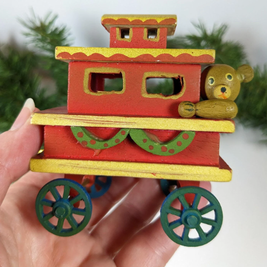 Vintage Small Wooden Christmas Train