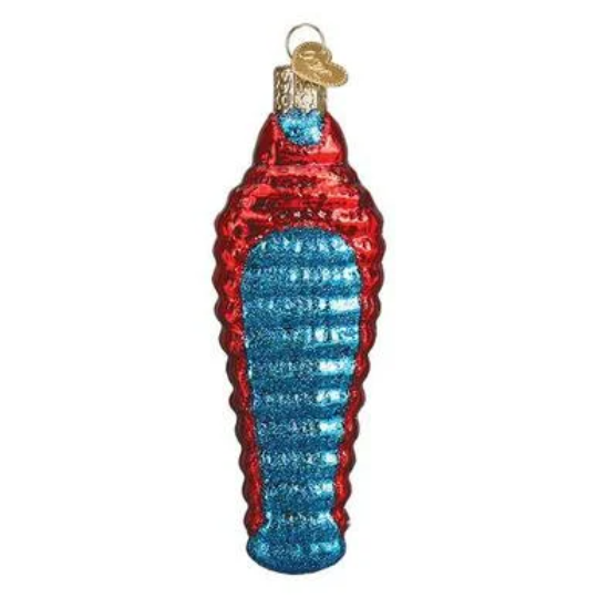 Sleeping Bag Blown Glass Tree Ornament by Old World Christmas - Camping Enthusiasts