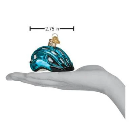Bike Helmet Bicycle Safety Blown Glass Tree Ornament by Old World Christmas - RETIRED