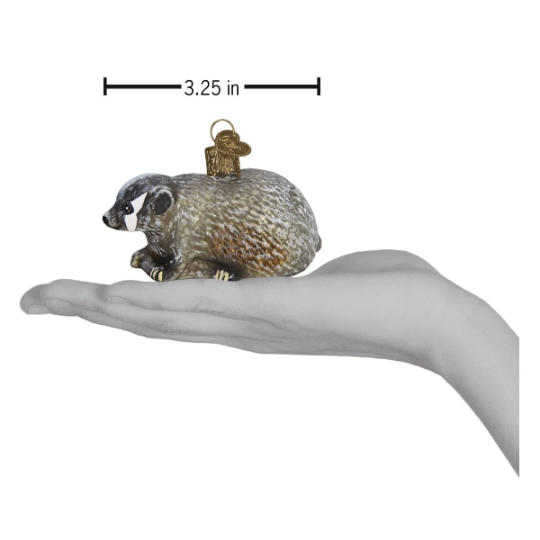 Badger Vintage-style Blown Glass Tree Ornament by Old World Christmas
