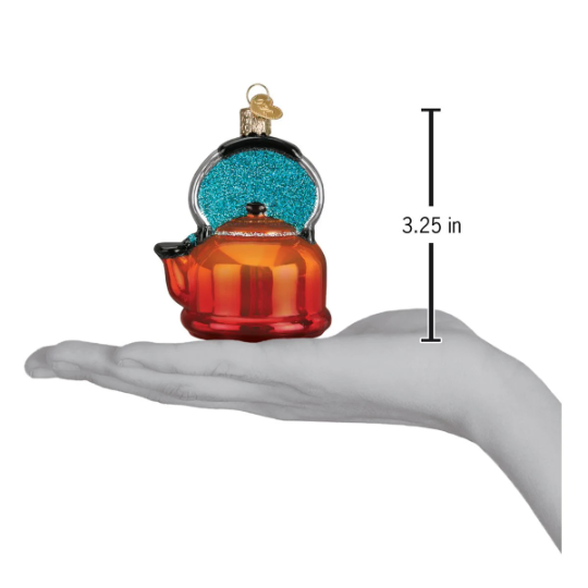 Copper Tea Kettle Blown Glass Tree Ornament by Old World Christmas - RETIRED