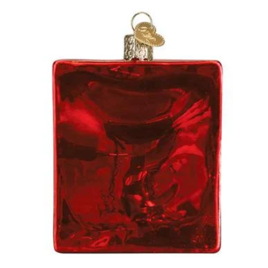 Bingo Card with Blotter Blown Glass Hand Painted Tree Ornament by Old World Christmas