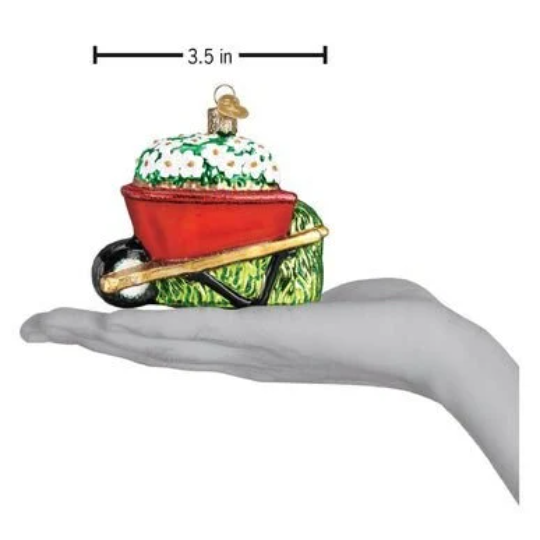 Wheelbarrow Full of Flowers - Blown Glass Tree Ornament by Old World Christmas