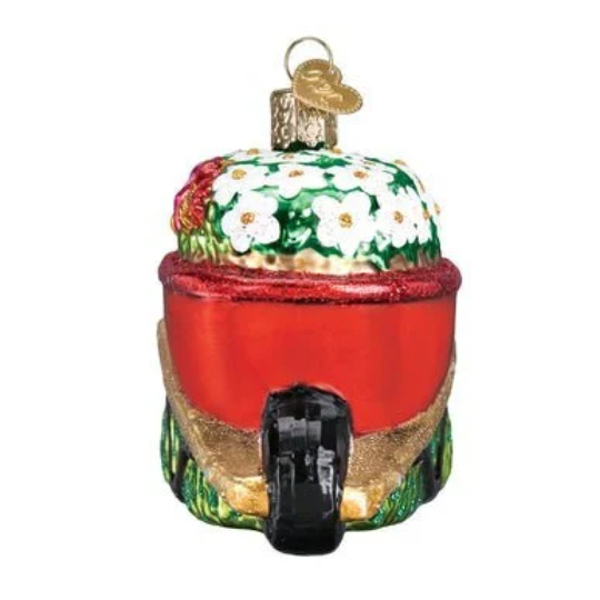 Wheelbarrow Full of Flowers - Blown Glass Tree Ornament by Old World Christmas