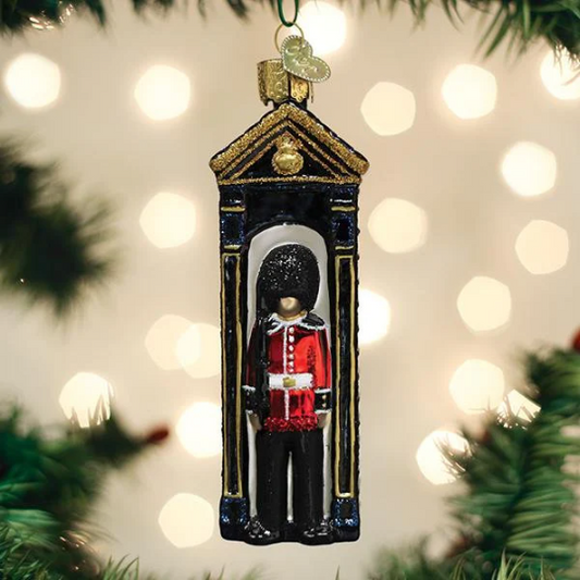 British Palace Guard Blown Glass Tree Ornament by Old World Christmas - RETIRED