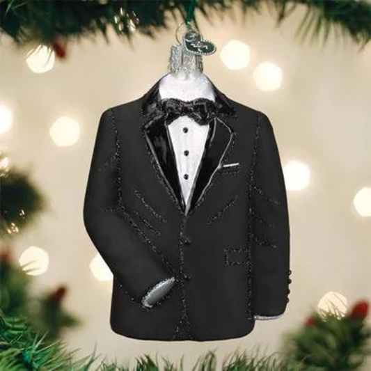 Tuxedo Jacket and Bow Tie - Blown Glass Tree Ornament by Old World Christmas