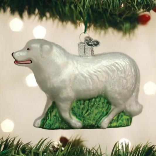 Great Pyrenees Dog - Blown Glass Tree Ornament by Old World Christmas