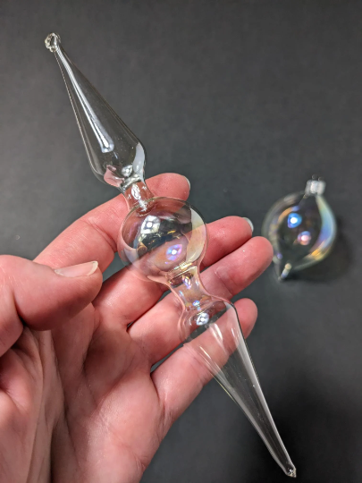 Vintage Silvestri Iridescent Glass Christmas Ornaments