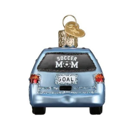 Soccer Mom Minivan SUV Blown Glass Tree Ornament by Old World Christmas - RETIRED