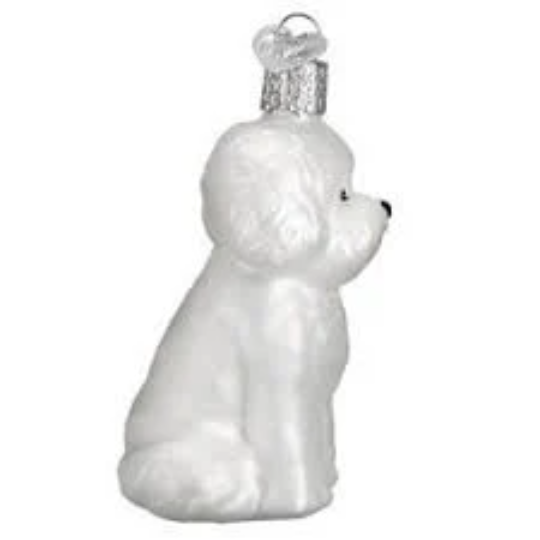 Bichon Frise Dog Blown Glass Tree Ornament by Old World Christmas