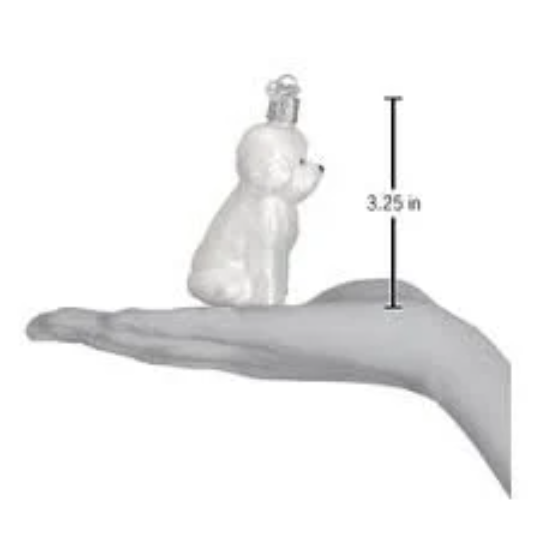 Bichon Frise Dog Blown Glass Tree Ornament by Old World Christmas