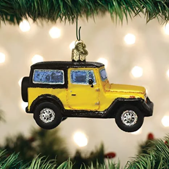 Sport Utility Vehicle Old World Christmas Ornament looks like Jeep