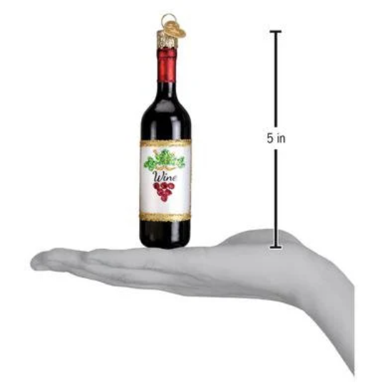 Red Wine Bottle Old World Christmas Ornament
