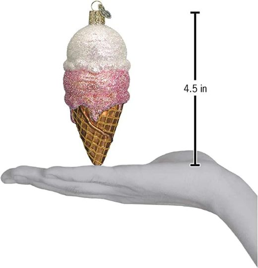 Ice Cream Cone Old World Christmas Ornament