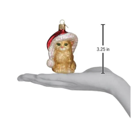 Santa's Kitten Old World Christmas Ornament