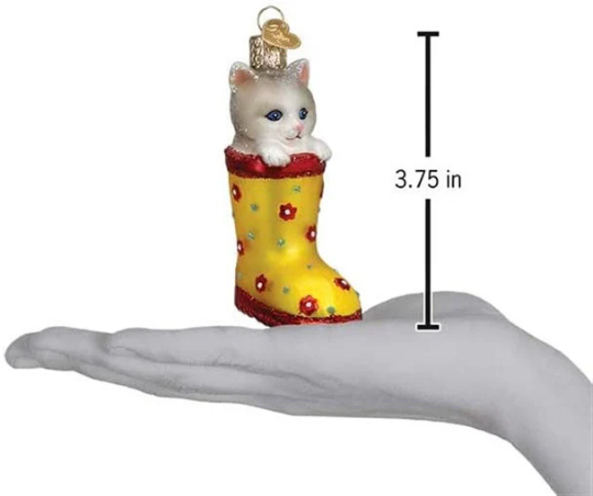 Kitten In Rain boot Old World Christmas Ornament