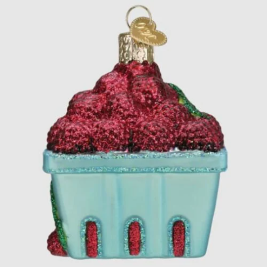 Basket Of Raspberries Old World Christmas Ornament