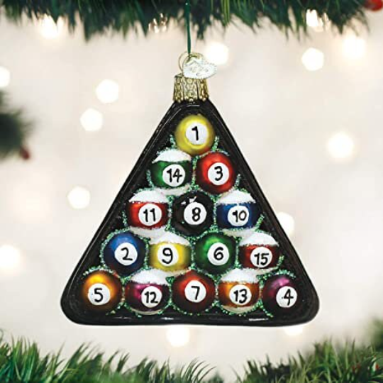 Billiard Balls Old World Christmas Glass Ornament