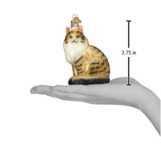 Maine Coon Cat Old World Christmas Ornament