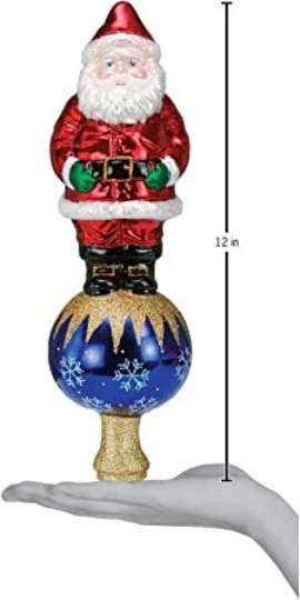 Santa Glass Old World Christmas Tree Topper