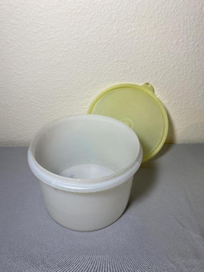 Vintage Tupperware Yellow Round Containers with Lids