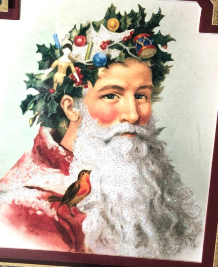 Vintage Framed Old World Christmas Santa