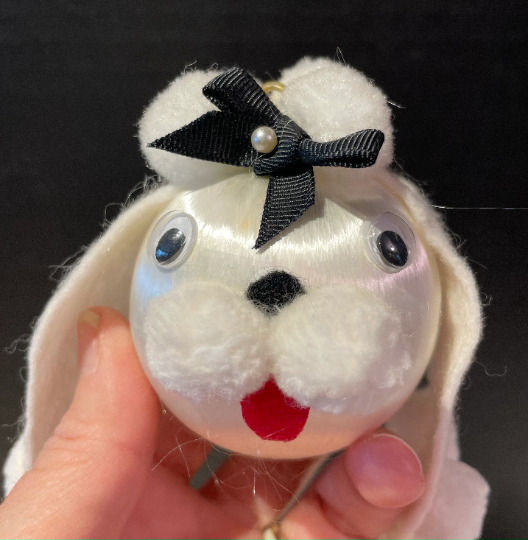 Vintage Poodle Satin Christmas Ornament