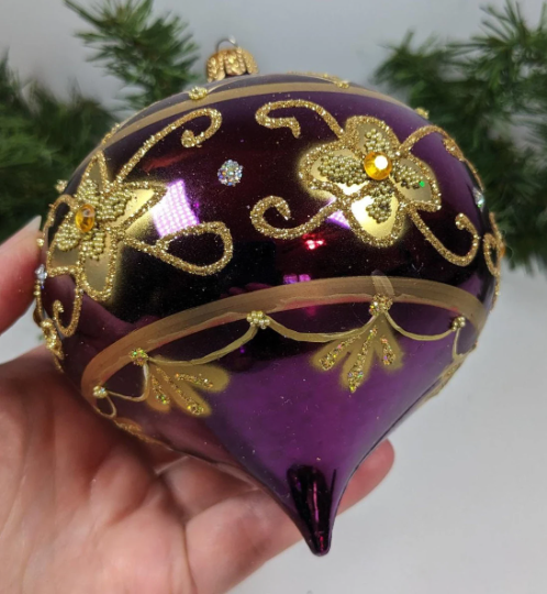 Purple and Gold Christmas Ornaments