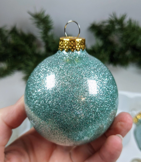 Seafoam Glass Christmas Ornaments
