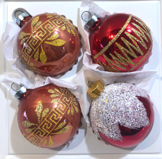 Vintage Rose Gold Christmas Ornaments