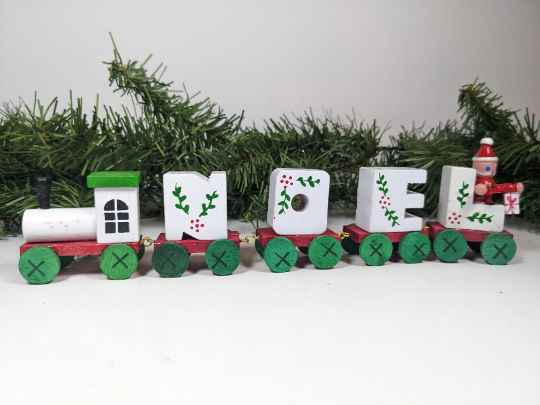 Wooden Noel Candle Christmas Train